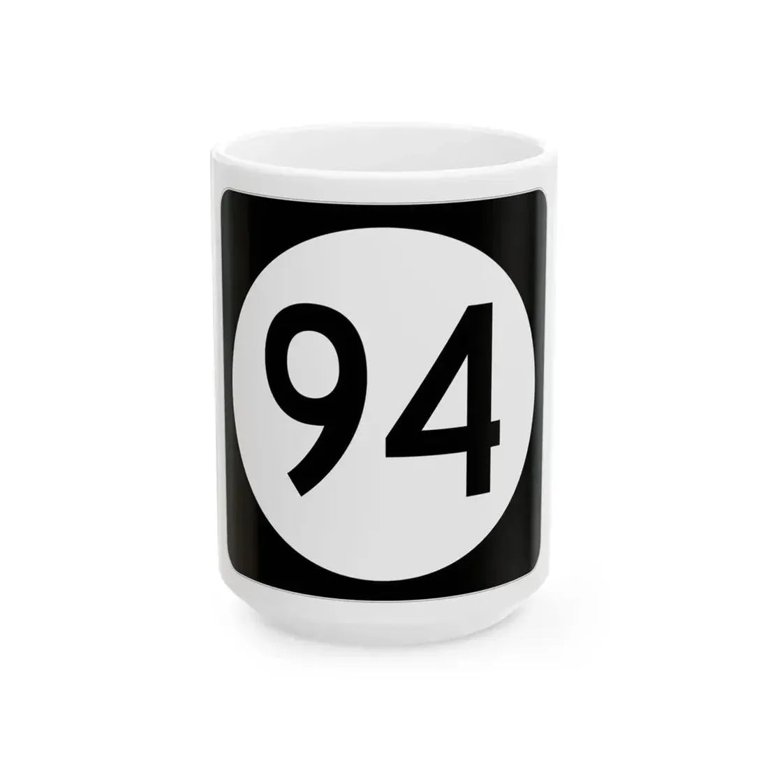Iowa 94 (Iowa) (Road Sign) White Coffee Mug 15oz - Go Mug Yourself