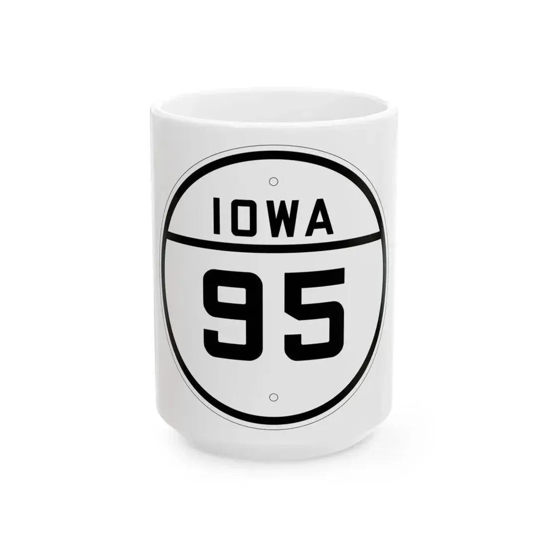 Iowa 95 1926 (Iowa) (Road Sign) White Coffee Mug 15oz - Go Mug Yourself