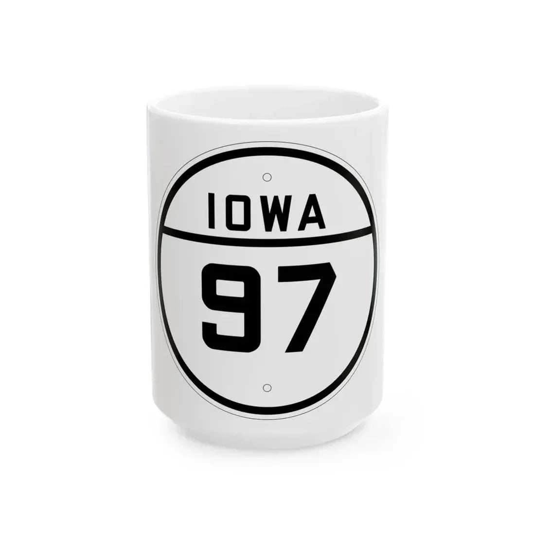 Iowa 97 1926 (Iowa) (Road Sign) White Coffee Mug 15oz - Go Mug Yourself