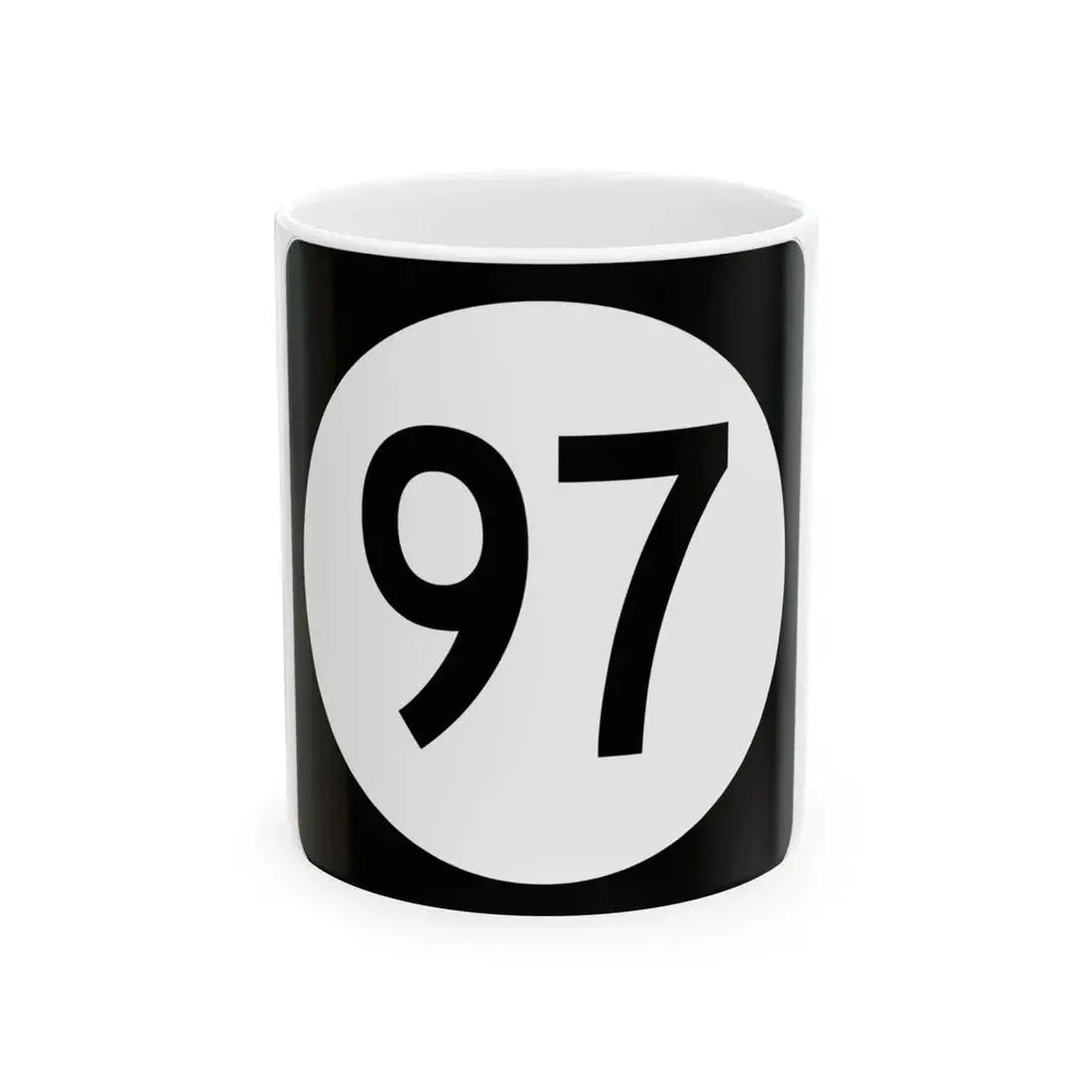 Iowa 97 (Iowa) (Road Sign) White Coffee Mug 11oz - Go Mug Yourself
