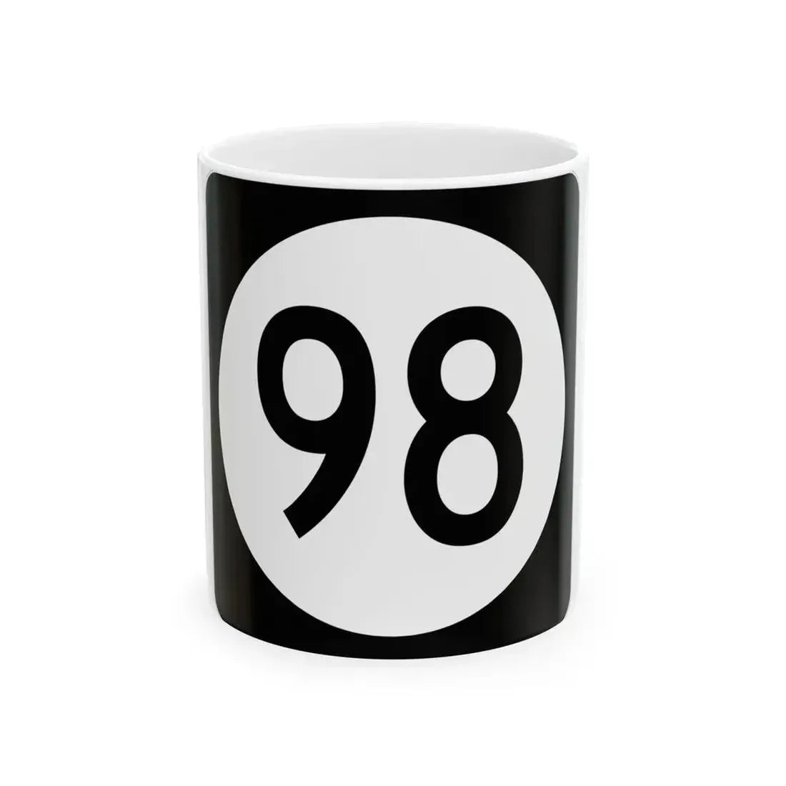 Iowa 98 (Iowa) (Road Sign) White Coffee Mug 11oz - Go Mug Yourself