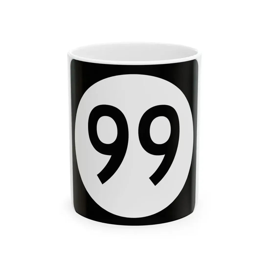 Iowa 99 (Iowa) (Road Sign) White Coffee Mug 11oz - Go Mug Yourself