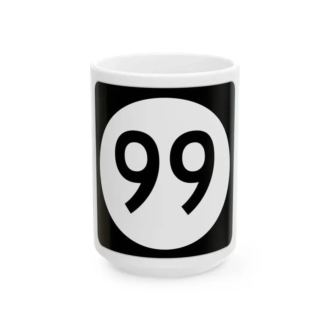 Iowa 99 (Iowa) (Road Sign) White Coffee Mug 15oz - Go Mug Yourself
