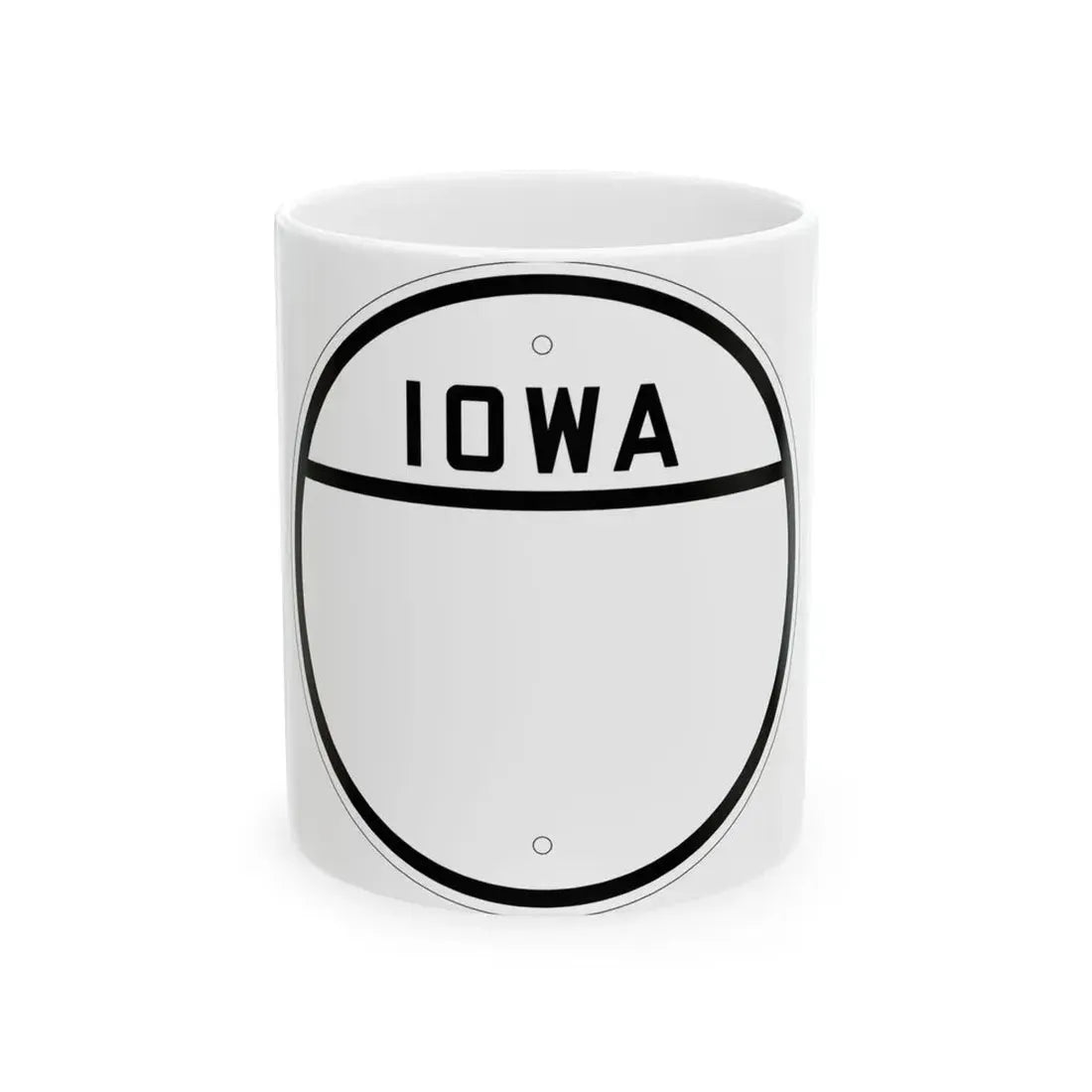 Iowa blank 1926 (Iowa) (Road Sign) White Coffee Mug 11oz - Go Mug Yourself