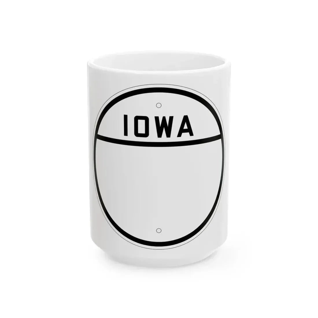 Iowa blank 1926 (Iowa) (Road Sign) White Coffee Mug 15oz - Go Mug Yourself