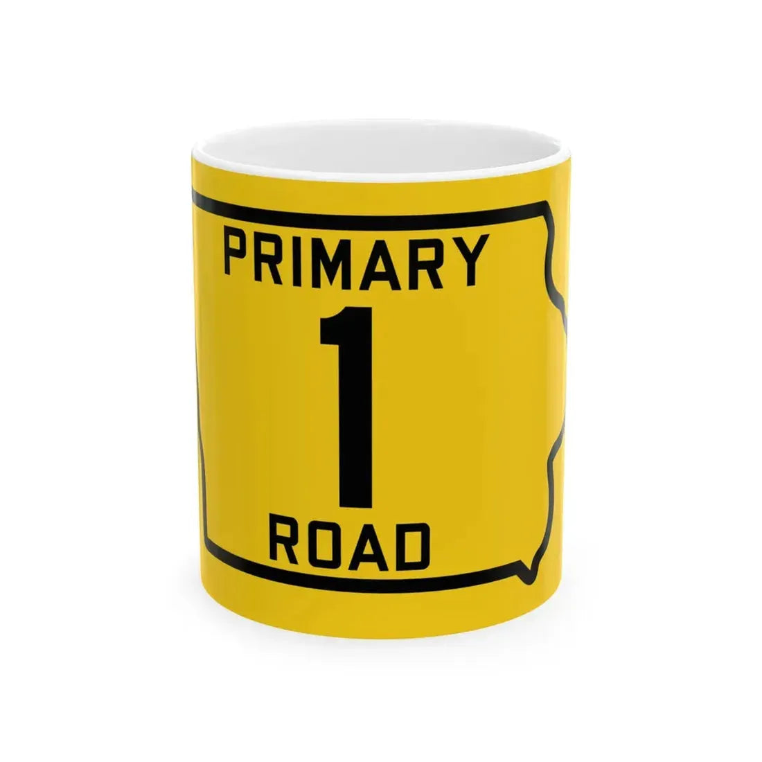 Iowa Primary 1 (Iowa) (Road Sign) White Coffee Mug 11oz - Go Mug Yourself