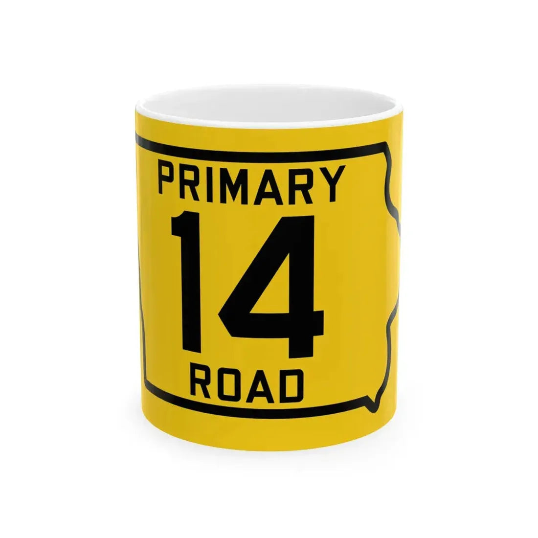 Iowa Primary 14 (Iowa) (Road Sign) White Coffee Mug 11oz - Go Mug Yourself