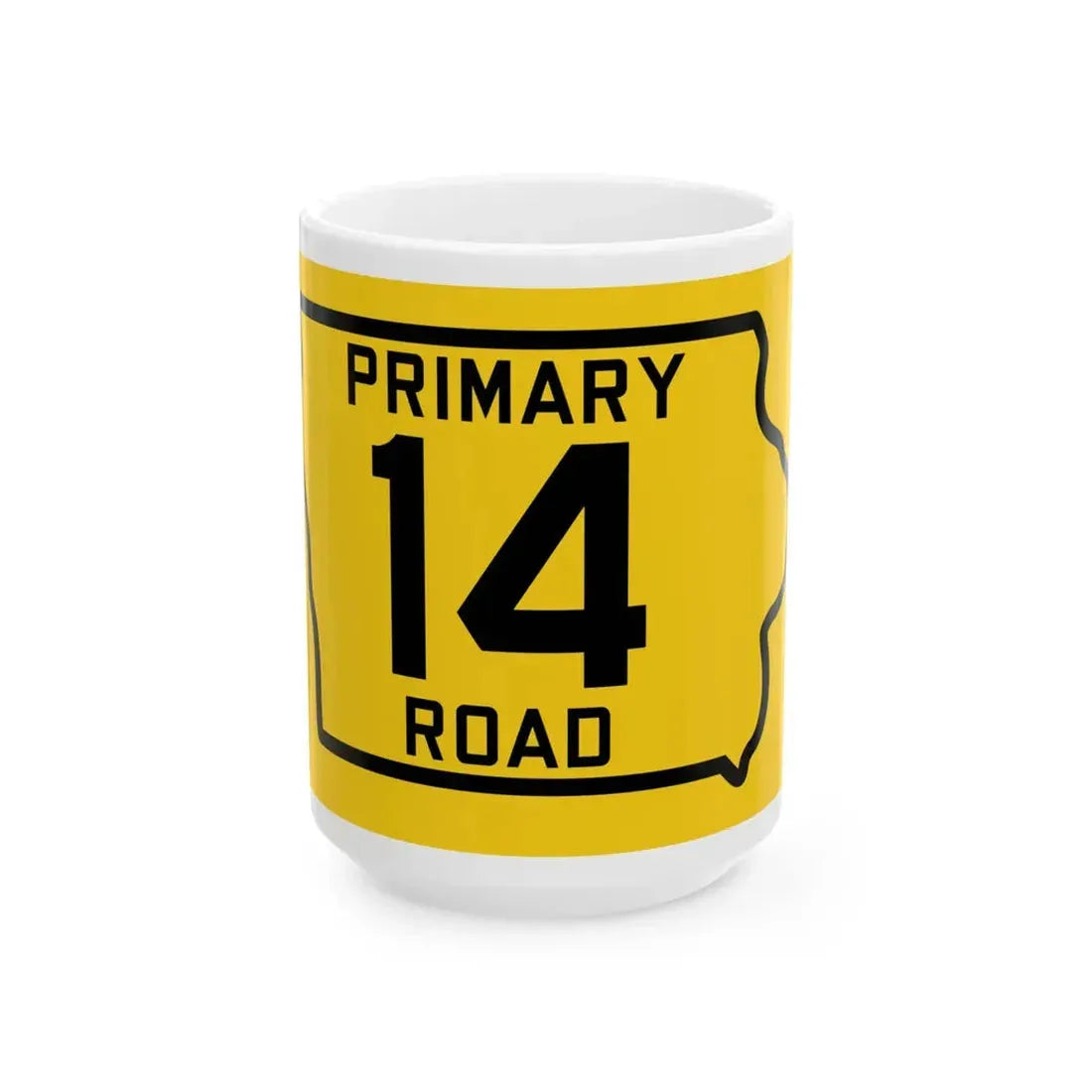 Iowa Primary 14 (Iowa) (Road Sign) White Coffee Mug 15oz - Go Mug Yourself