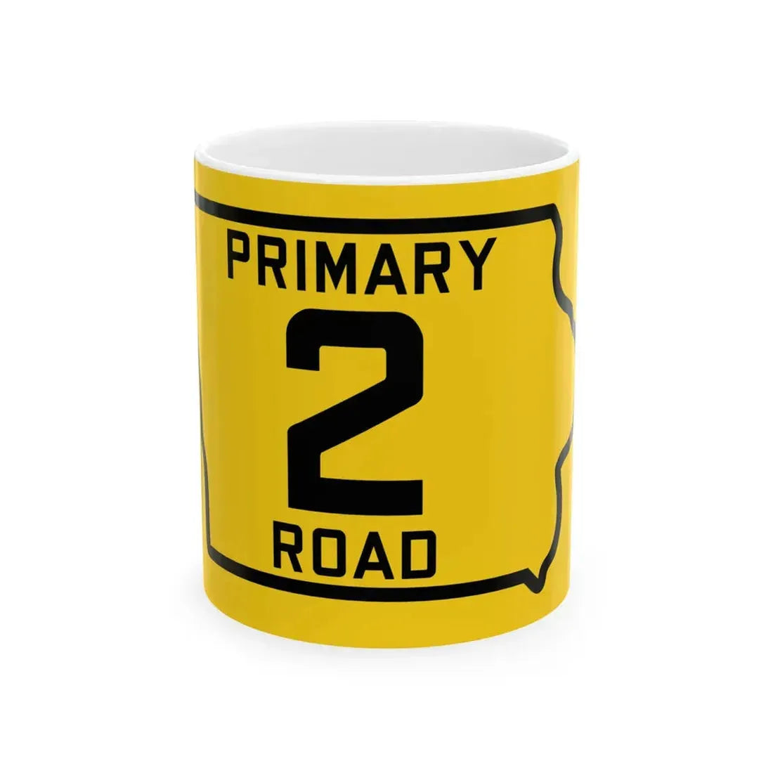 Iowa Primary 2 (Iowa) (Road Sign) White Coffee Mug 11oz - Go Mug Yourself