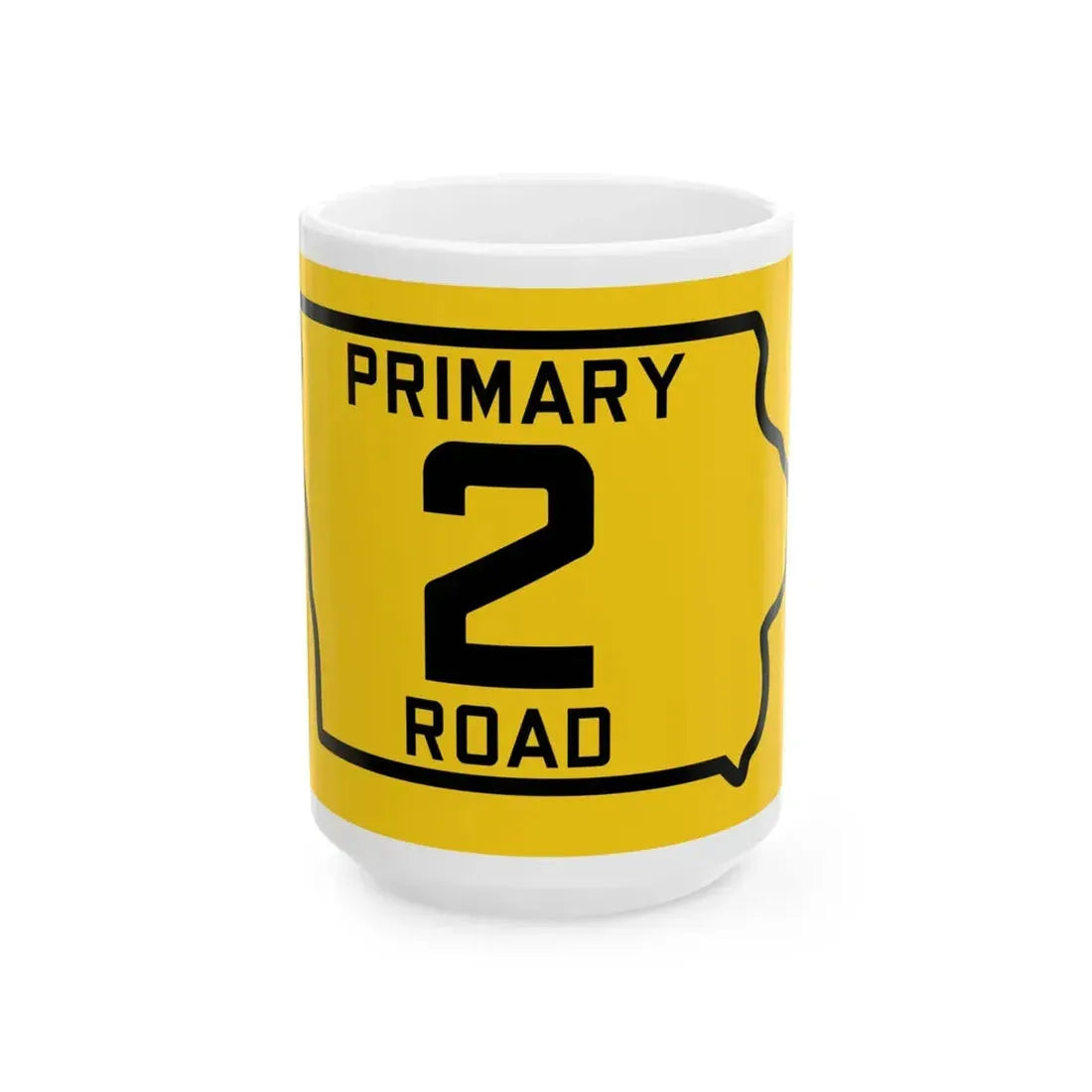 Iowa Primary 2 (Iowa) (Road Sign) White Coffee Mug 15oz - Go Mug Yourself