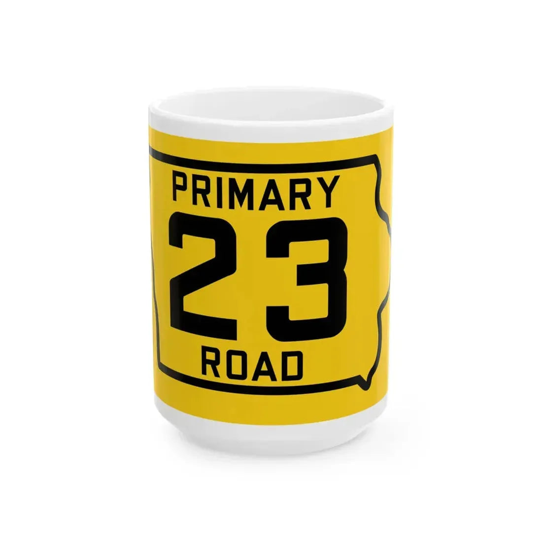 Iowa Primary 23 (Iowa) (Road Sign) White Coffee Mug 15oz - Go Mug Yourself