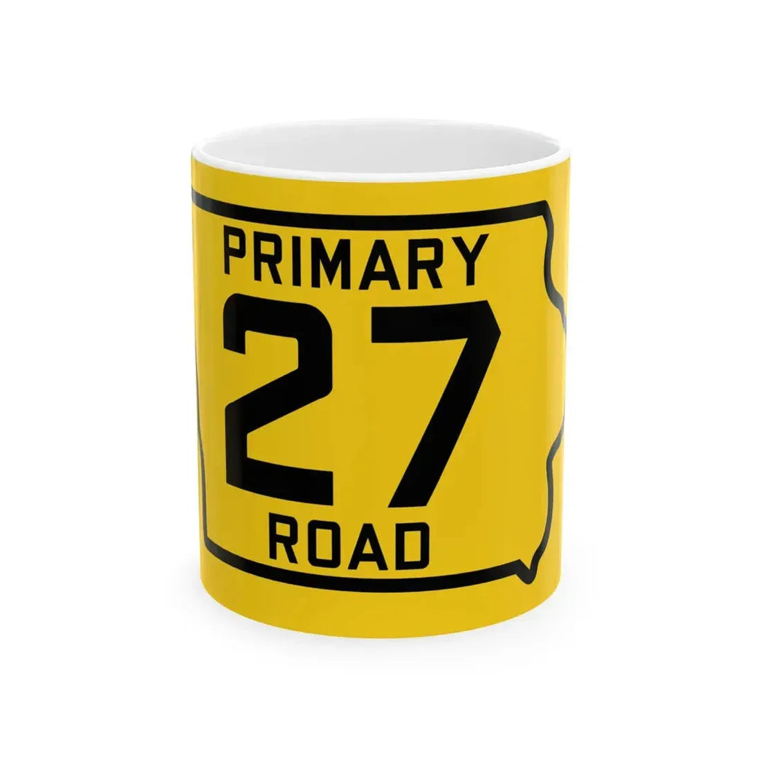 Iowa Primary 27 (Iowa) (Road Sign) White Coffee Mug 11oz - Go Mug Yourself