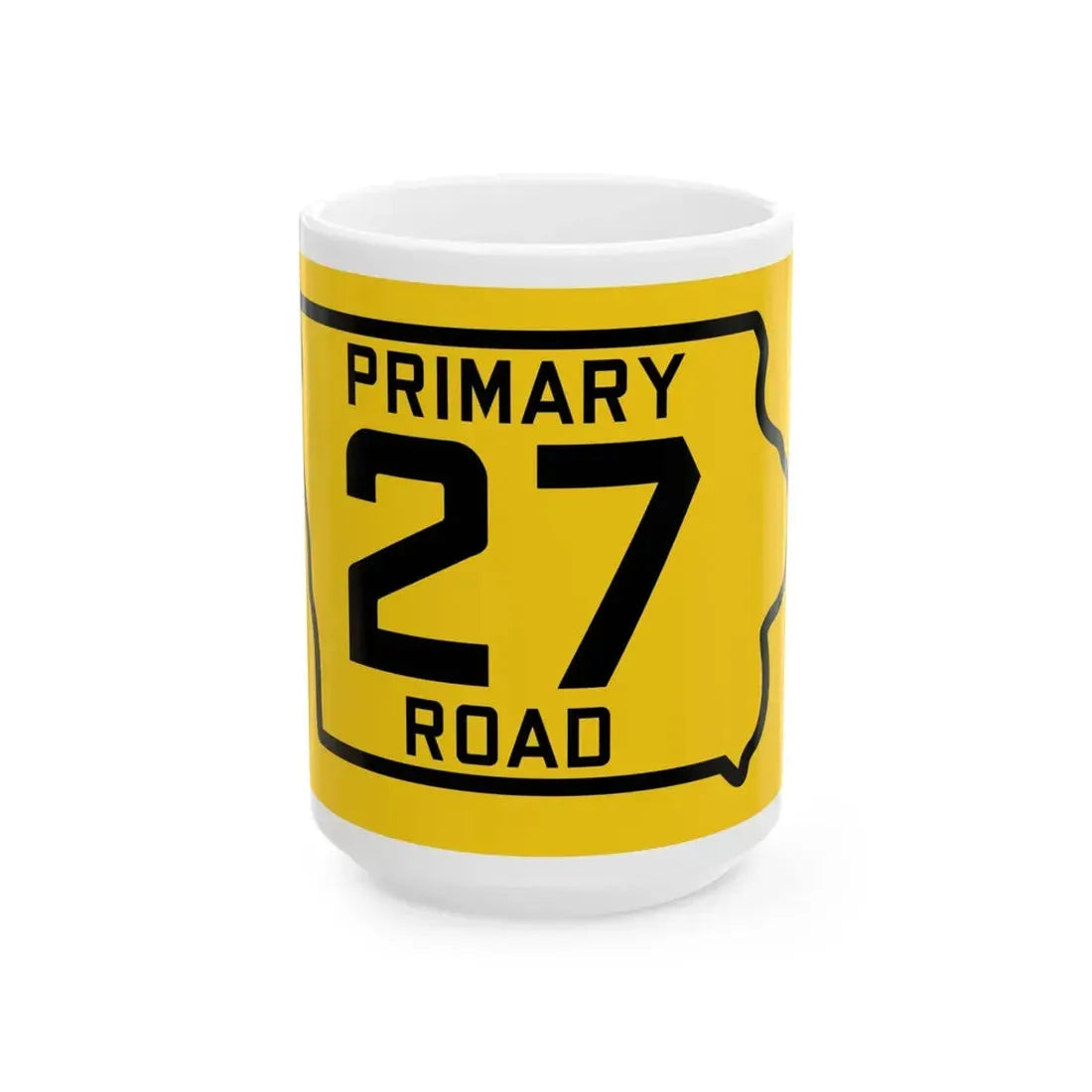 Iowa Primary 27 (Iowa) (Road Sign) White Coffee Mug 15oz - Go Mug Yourself