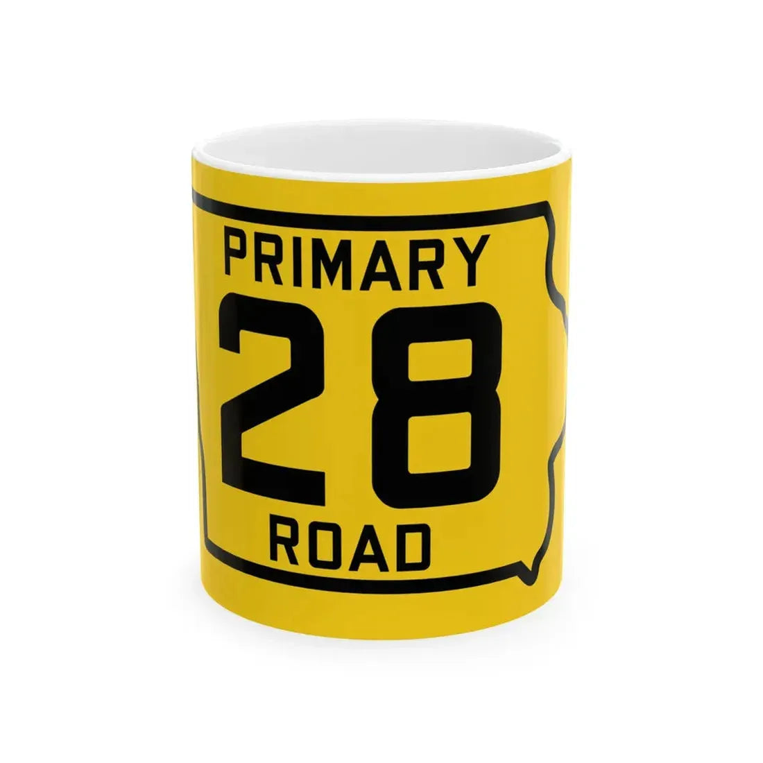 Iowa Primary 28 (Iowa) (Road Sign) White Coffee Mug 11oz - Go Mug Yourself