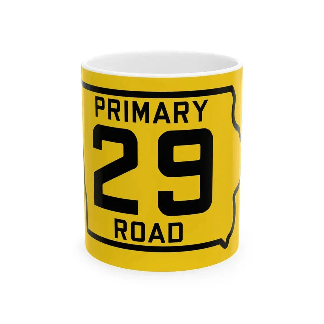 Iowa Primary 29 (Iowa) (Road Sign) White Coffee Mug 11oz - Go Mug Yourself