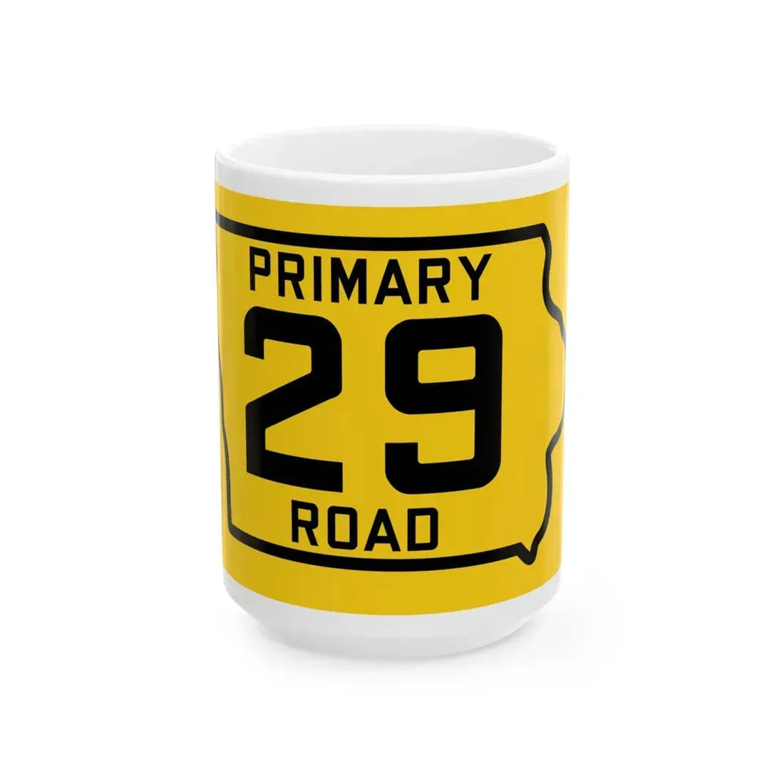 Iowa Primary 29 (Iowa) (Road Sign) White Coffee Mug 15oz - Go Mug Yourself