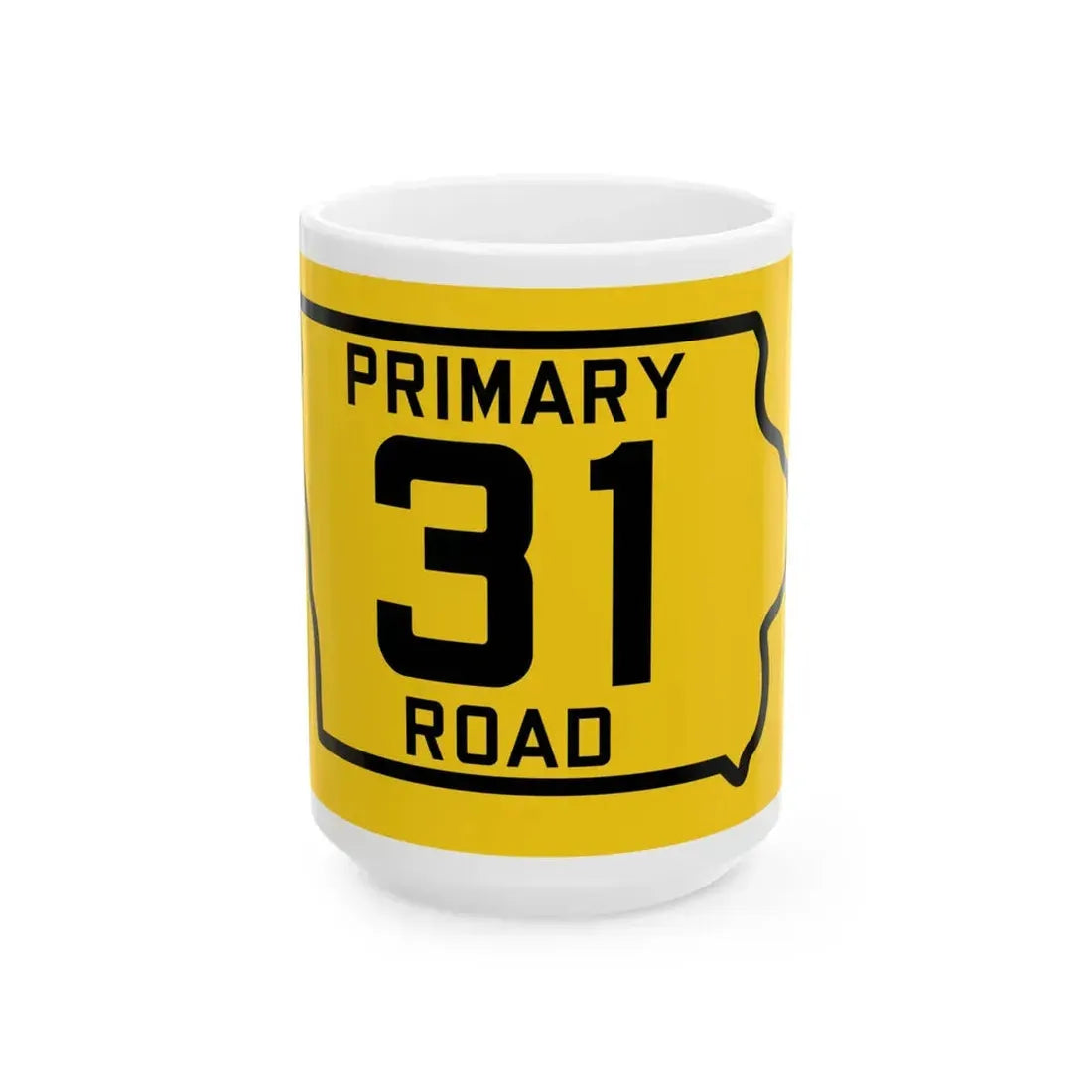 Iowa Primary 31 (Iowa) (Road Sign) White Coffee Mug 15oz - Go Mug Yourself