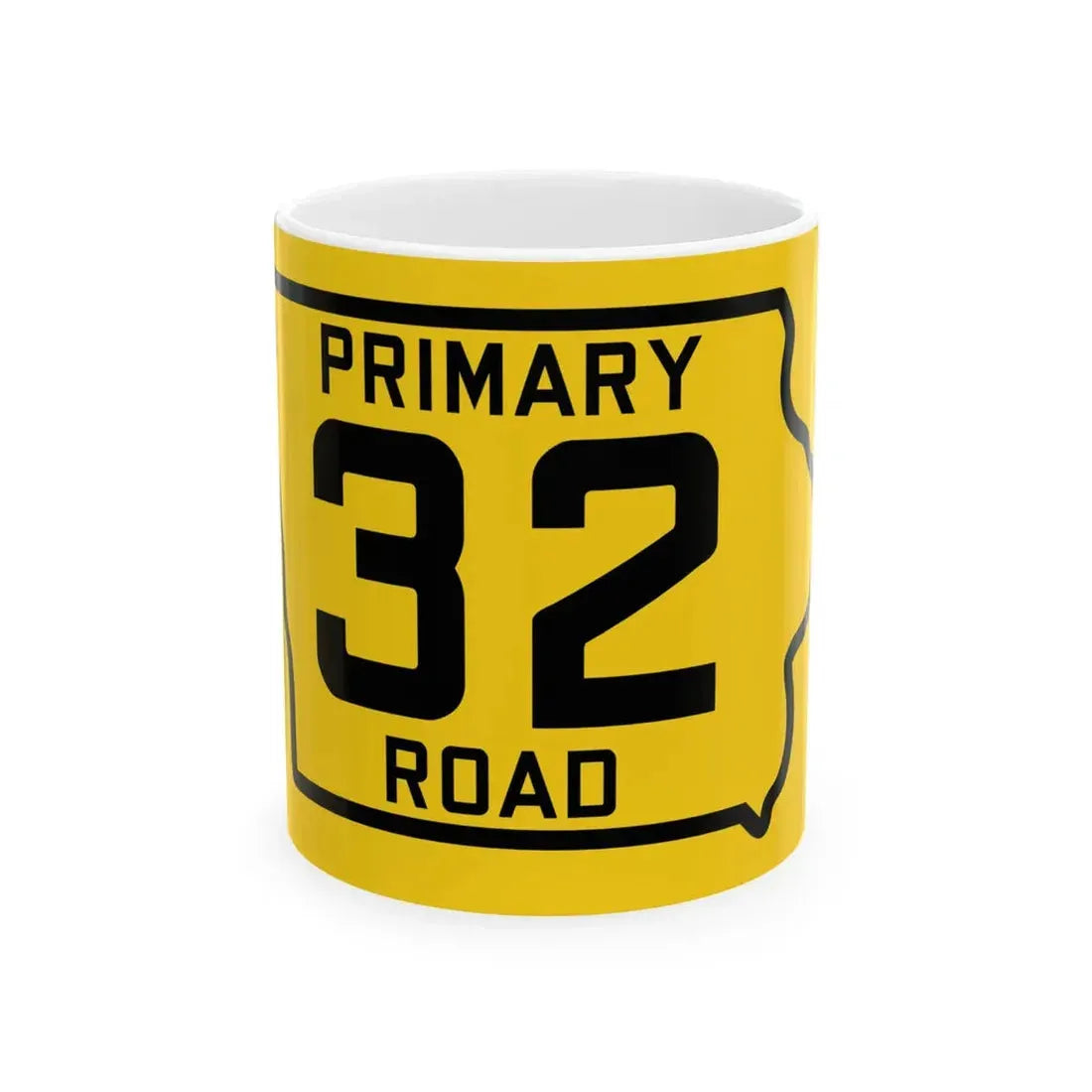 Iowa Primary 32 (Iowa) (Road Sign) White Coffee Mug 11oz - Go Mug Yourself