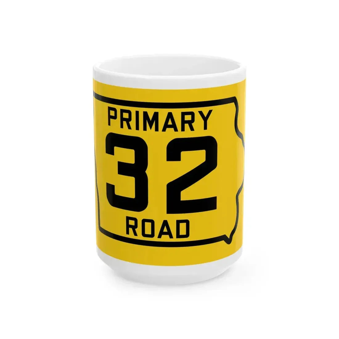 Iowa Primary 32 (Iowa) (Road Sign) White Coffee Mug 15oz - Go Mug Yourself