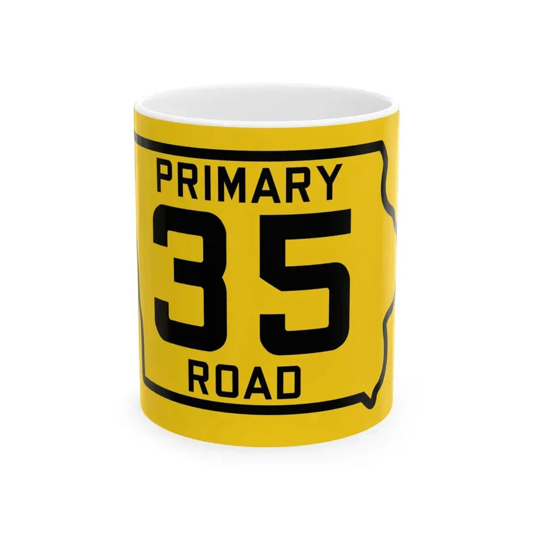 Iowa Primary 35 (Iowa) (Road Sign) White Coffee Mug 11oz - Go Mug Yourself