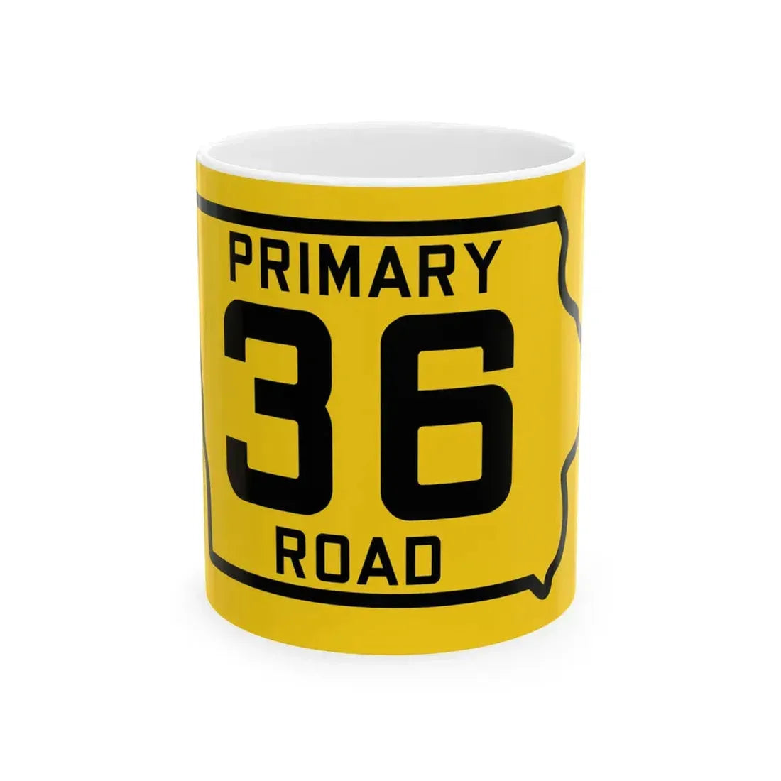 Iowa Primary 36 (Iowa) (Road Sign) White Coffee Mug 11oz - Go Mug Yourself