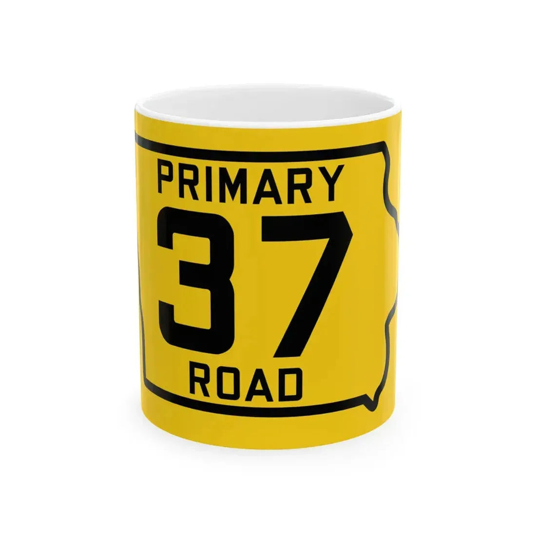 Iowa Primary 37 (Iowa) (Road Sign) White Coffee Mug 11oz - Go Mug Yourself