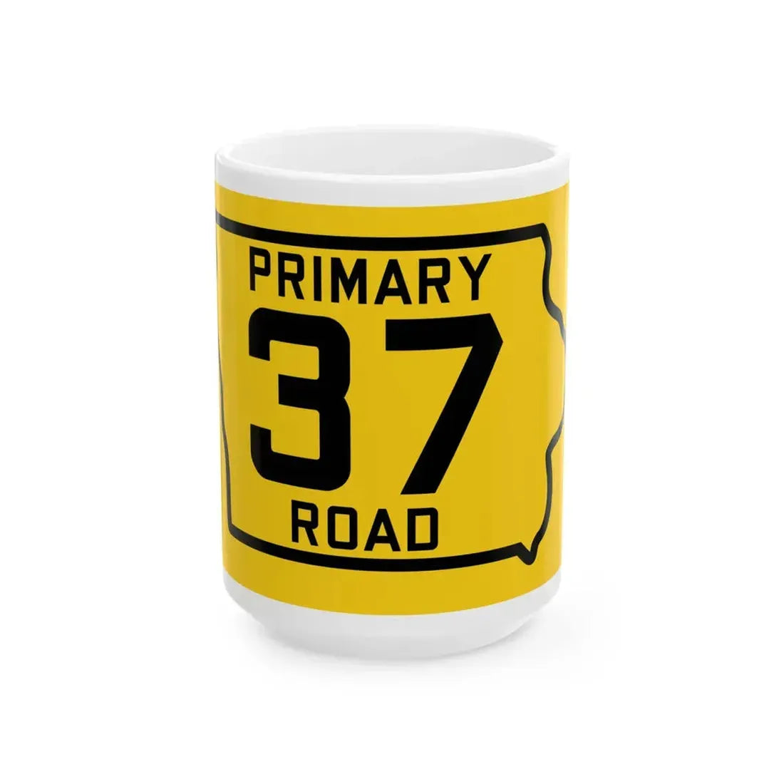 Iowa Primary 37 (Iowa) (Road Sign) White Coffee Mug 15oz - Go Mug Yourself
