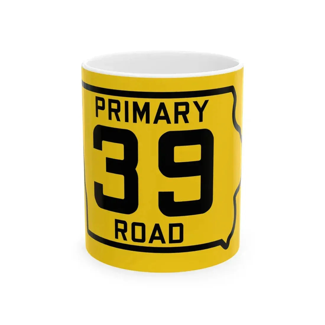 Iowa Primary 39 (Iowa) (Road Sign) White Coffee Mug 11oz - Go Mug Yourself