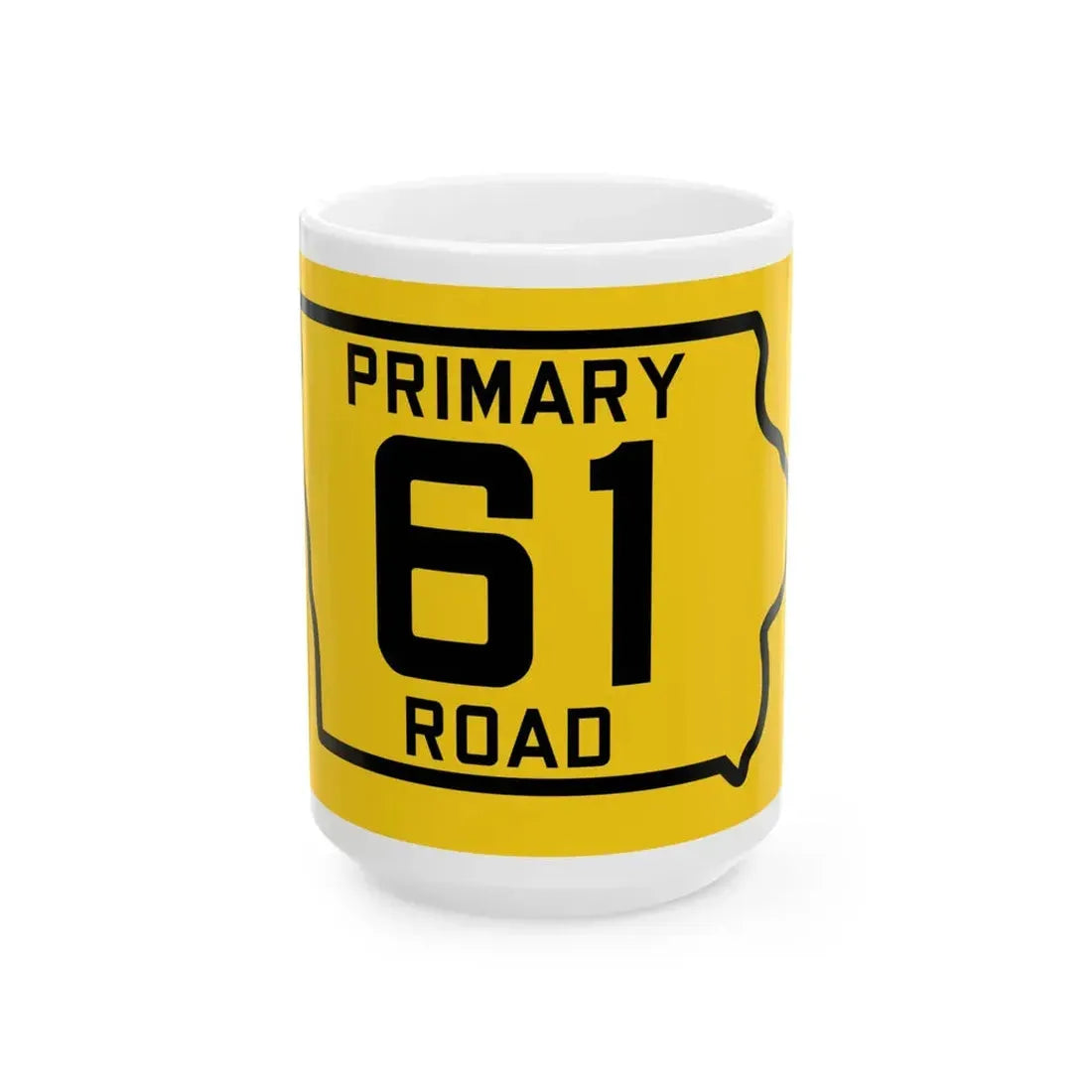 Iowa Primary 61 (Iowa) (Road Sign) White Coffee Mug 15oz - Go Mug Yourself