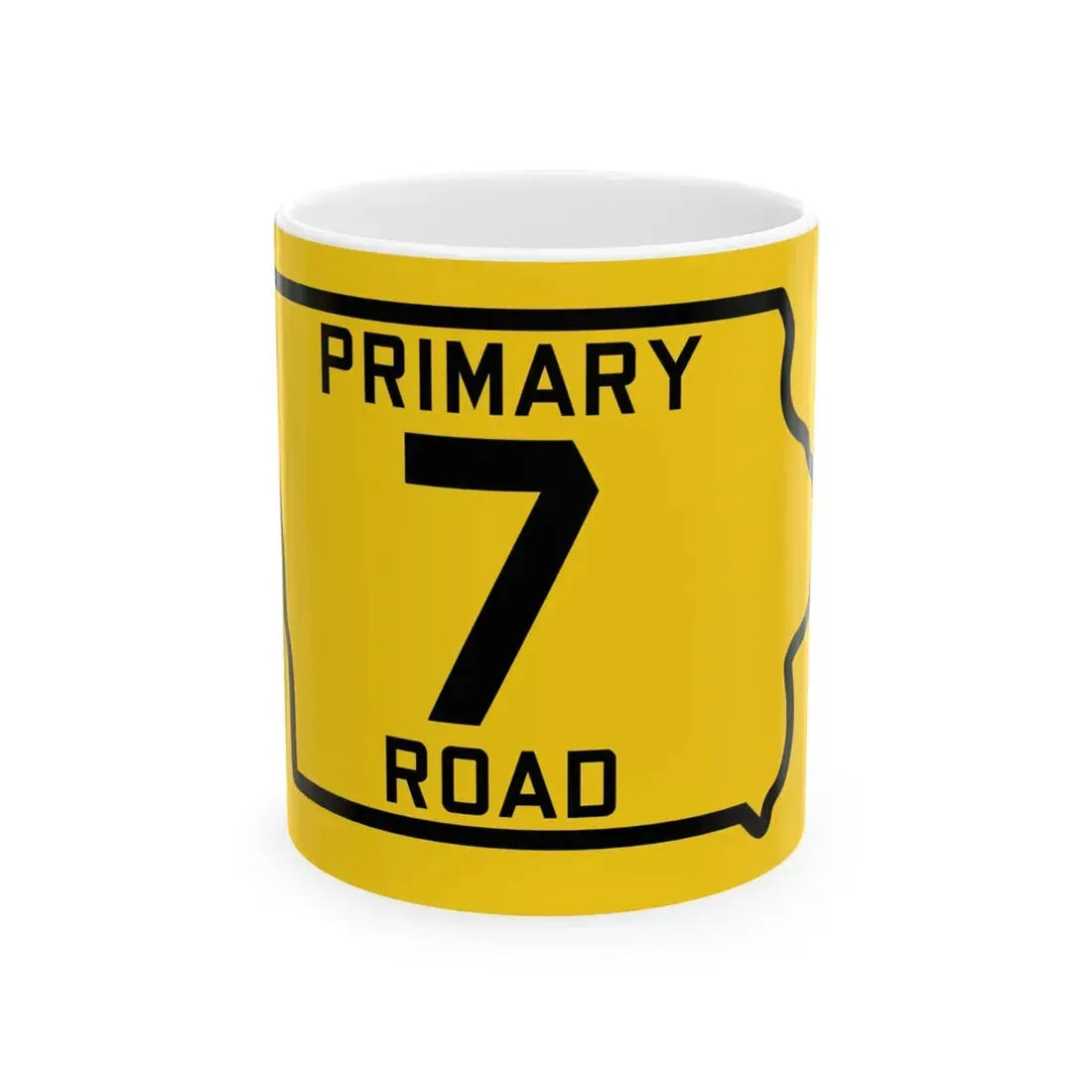Iowa Primary 7 (Iowa) (Road Sign) White Coffee Mug 11oz - Go Mug Yourself