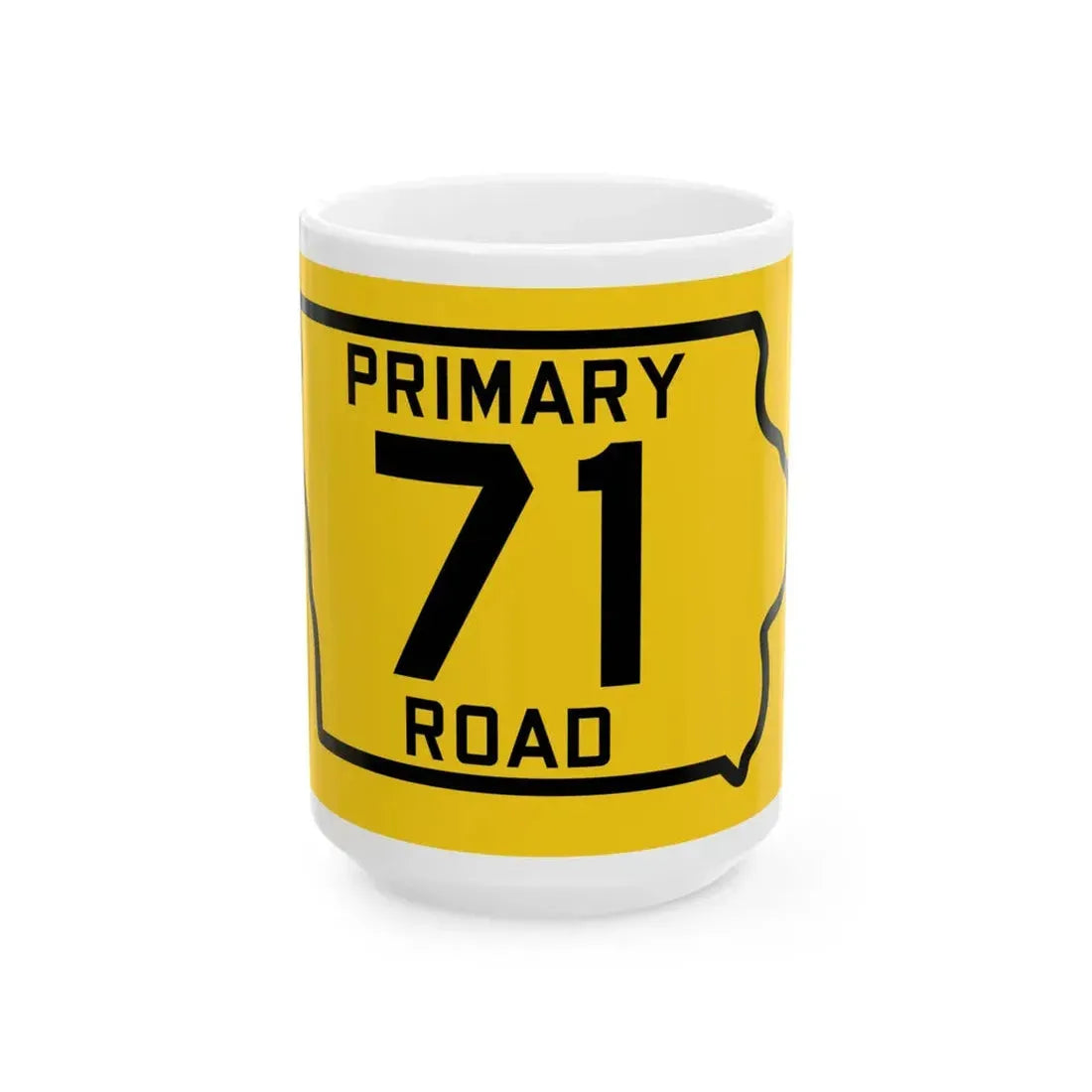 Iowa Primary 71 (Iowa) (Road Sign) White Coffee Mug 15oz - Go Mug Yourself