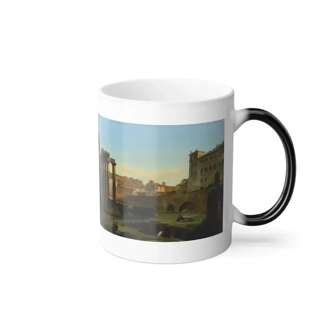 Ippolito Caffi (1809-1866) Rome, a View of the Forum in the Afternoon Light - Oil on Canvas - Color Changing Mug 11oz - Go Mug Yourself