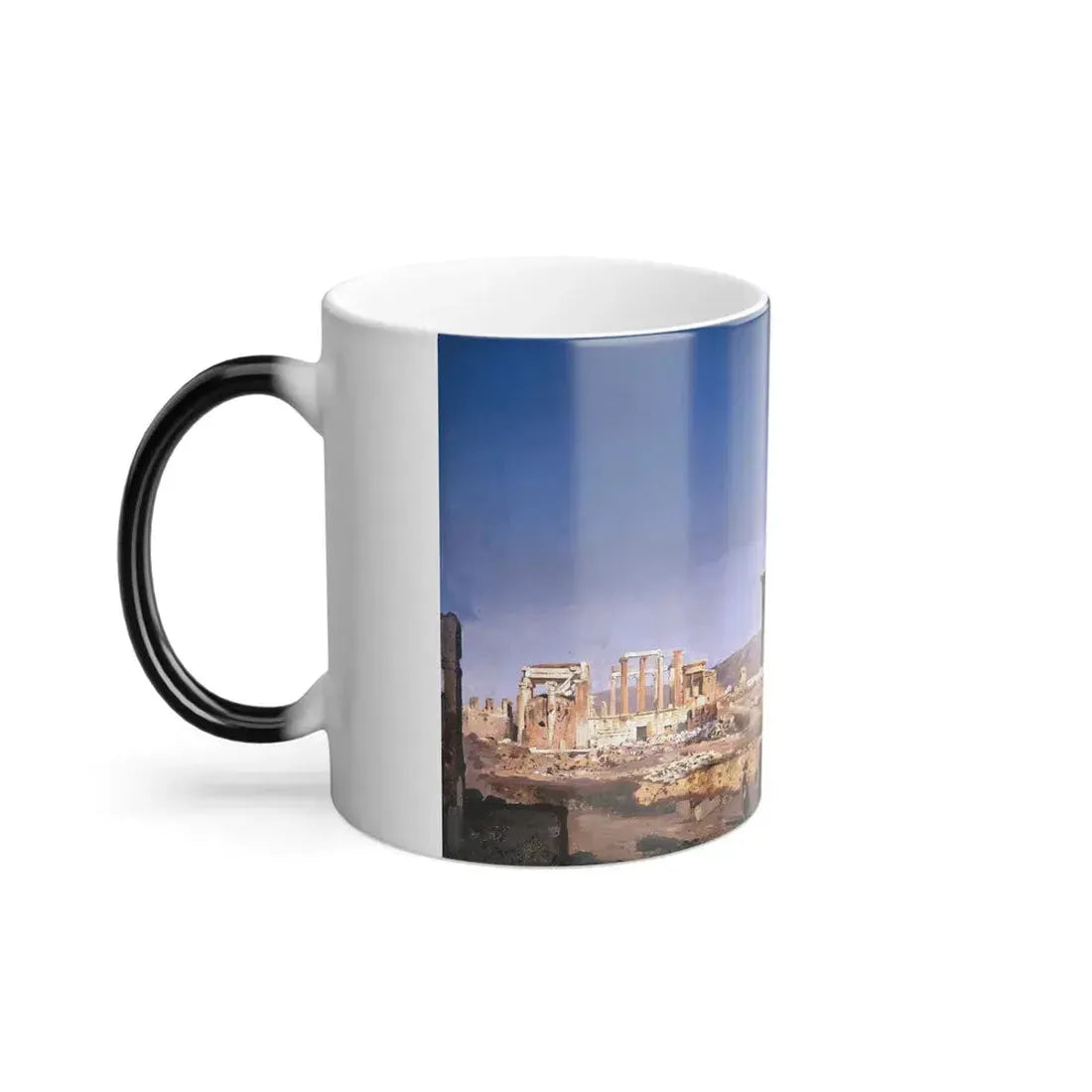 Ippolito Caffi (1809-1866) The Parthenon - Watercolor 1863 - Color Changing Mug 11oz - Go Mug Yourself