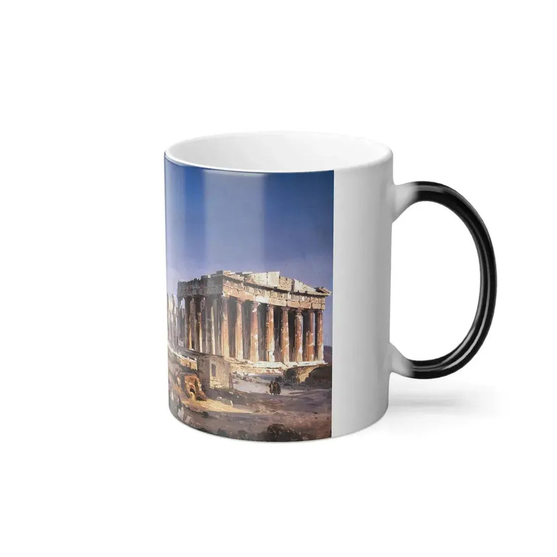 Ippolito Caffi (1809-1866) The Parthenon - Watercolor 1863 - Color Changing Mug 11oz - Go Mug Yourself