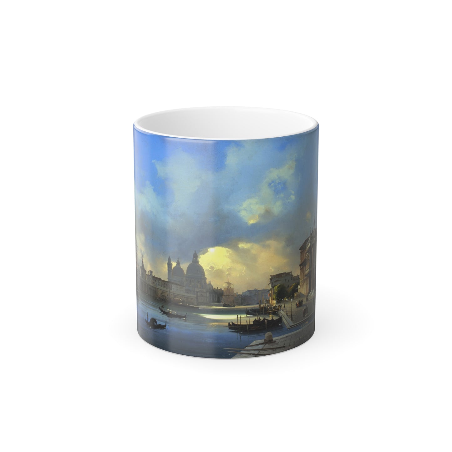 Ippolito Caffi (1809-1866) Venice, The Molo at Sunset - 1864 - Color Changing Mug 11oz-11oz-Go Mug Yourself