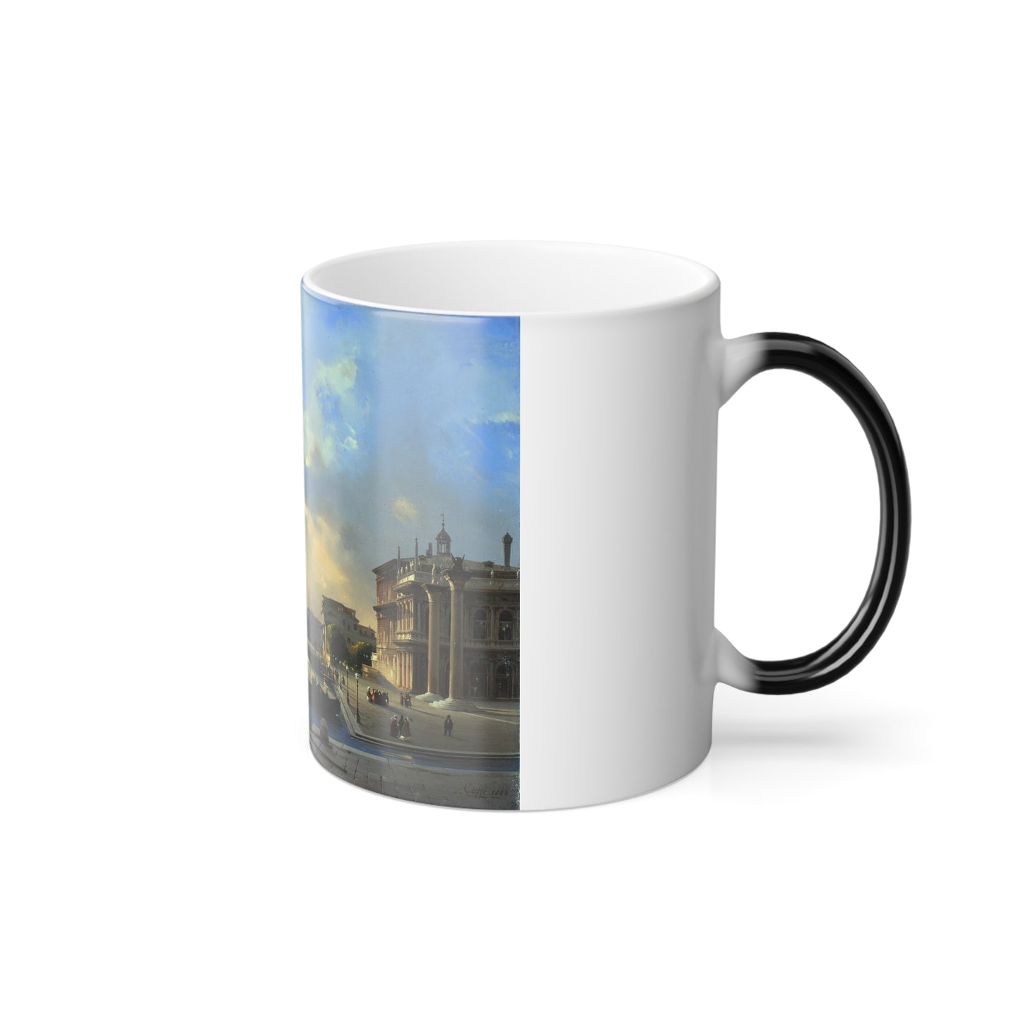 Ippolito Caffi (1809-1866) Venice, The Molo at Sunset - 1864 - Color Changing Mug 11oz-Go Mug Yourself