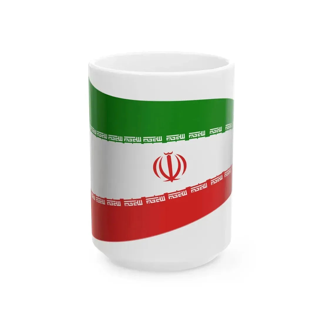 Iran Flag - iconic waving (Iran) White Coffee Mug 15oz - Go Mug Yourself