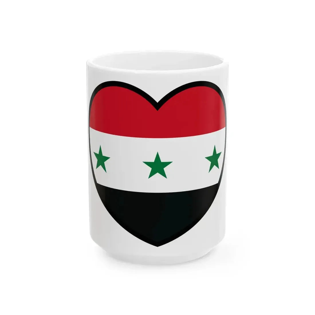Iraq 1963-1991 and Syria 1963-1972 flag heart (Iraq) White Coffee Mug 15oz - Go Mug Yourself