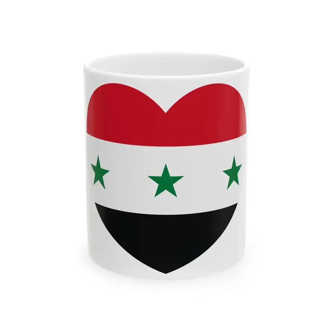 Iraq 1963-1991 and Syria 1963-1972 flag heart white (Iraq) White Coffee Mug 11oz - Go Mug Yourself
