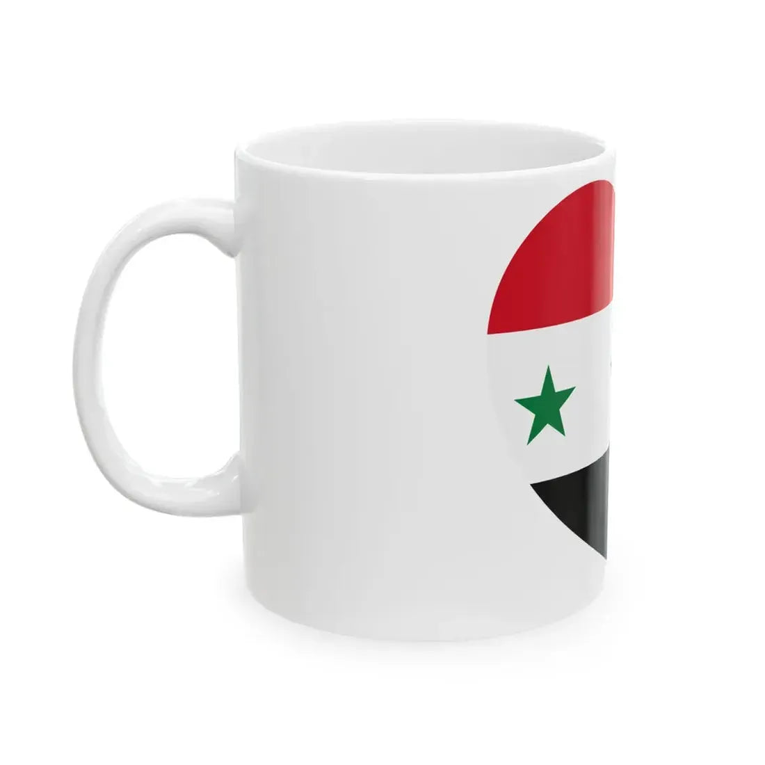 Iraq 1963-1991 and Syria 1963-1972 flag heart white (Iraq) White Coffee Mug - Go Mug Yourself