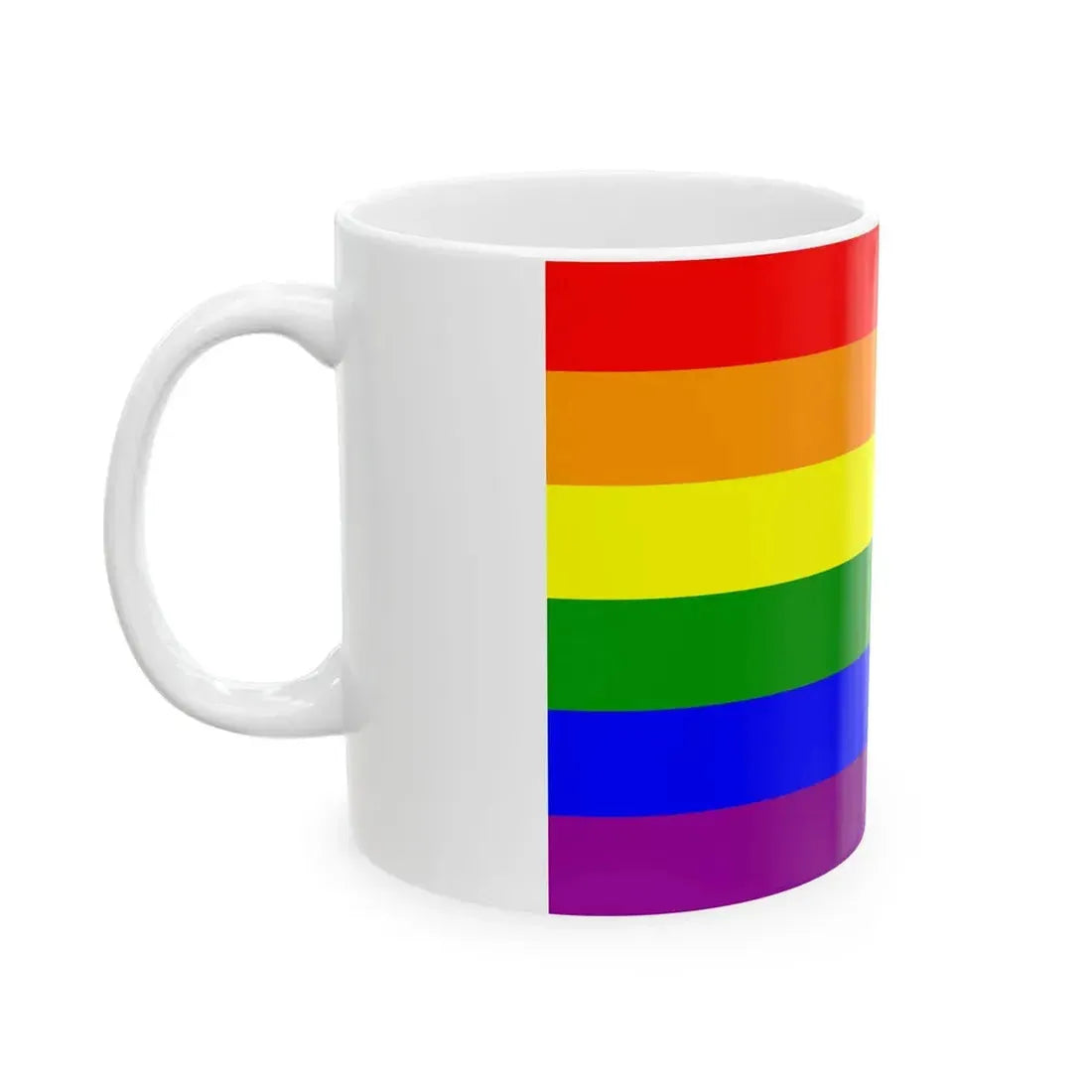 Iraq Rainbow Flag reverse (Iraq) White Coffee Mug - Go Mug Yourself