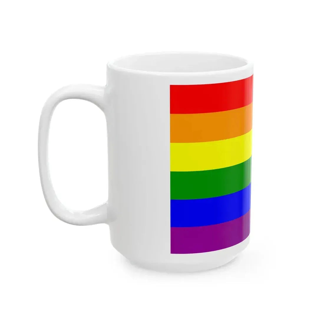 Iraq Rainbow Flag reverse (Iraq) White Coffee Mug - Go Mug Yourself