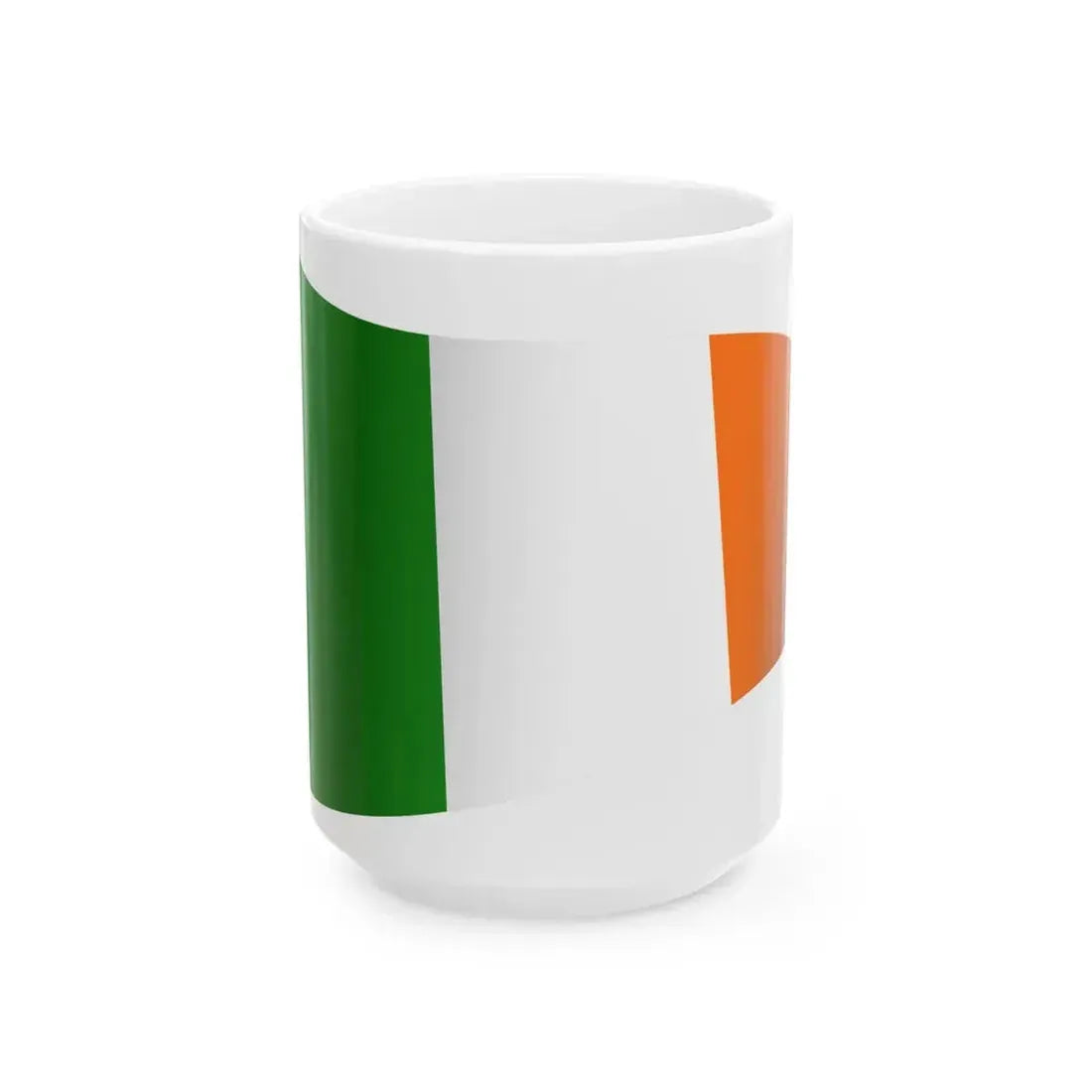 Ireland Flag - iconic waving (Ireland) White Coffee Mug 15oz - Go Mug Yourself