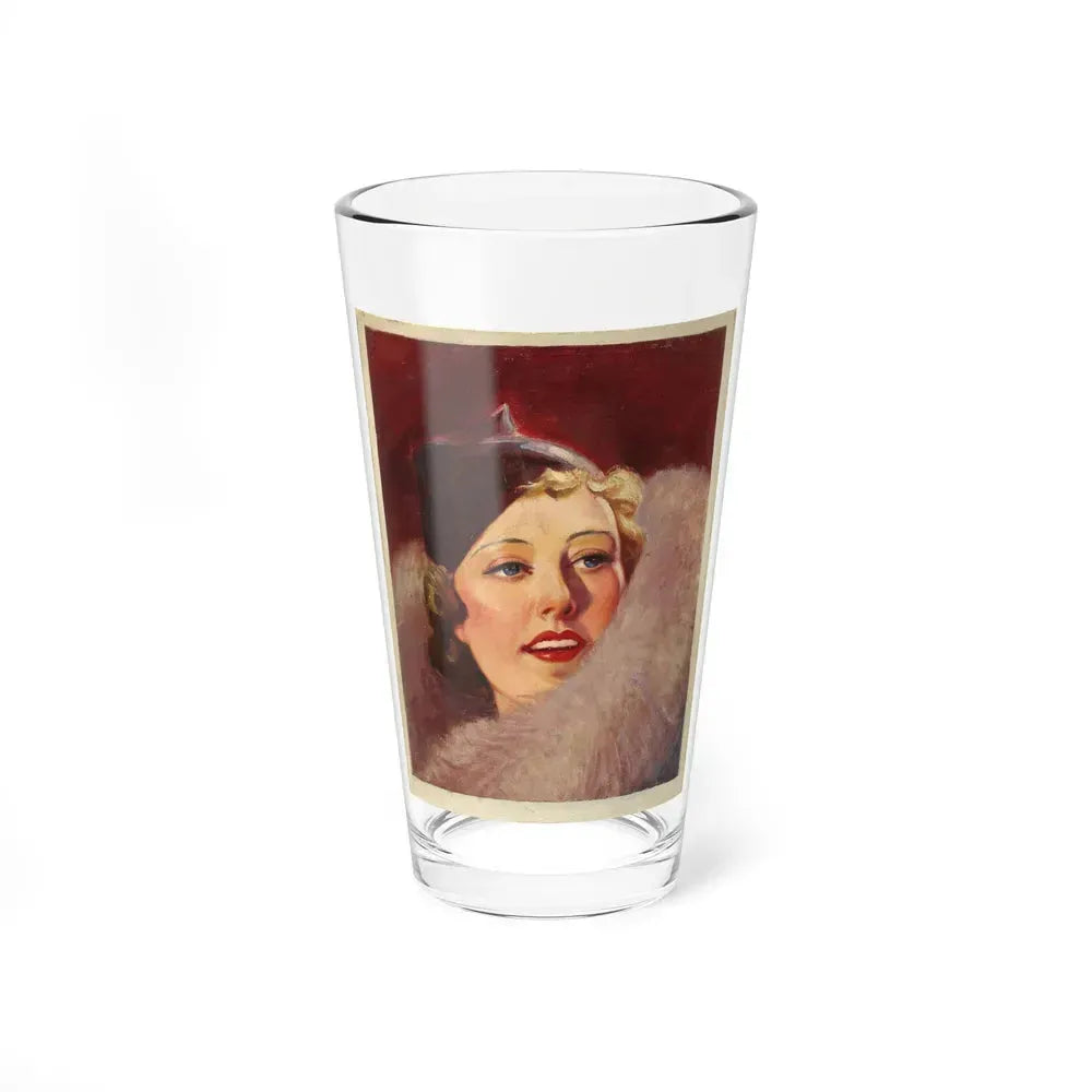 Irene Dunne, original movie magazine cover illustration, circa 1930s - Pint Glass 16oz 16oz - Go Mug Yourself