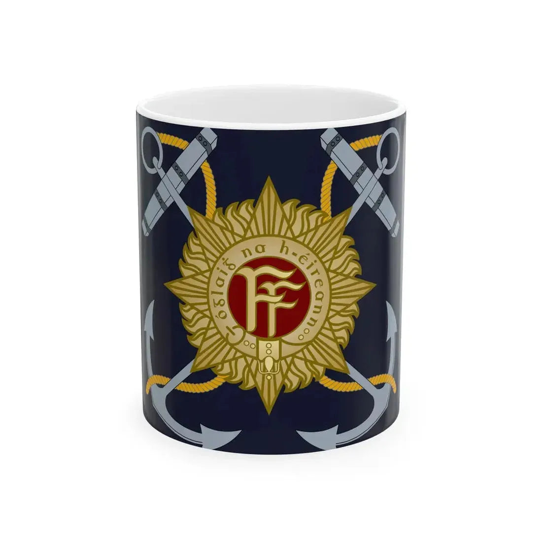 Irish Naval Service Colour (Ireland) White Coffee Mug 11oz - Go Mug Yourself