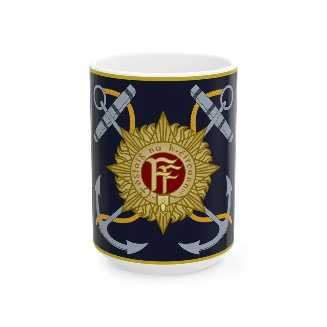 Irish Naval Service Colour (Ireland) White Coffee Mug 15oz - Go Mug Yourself