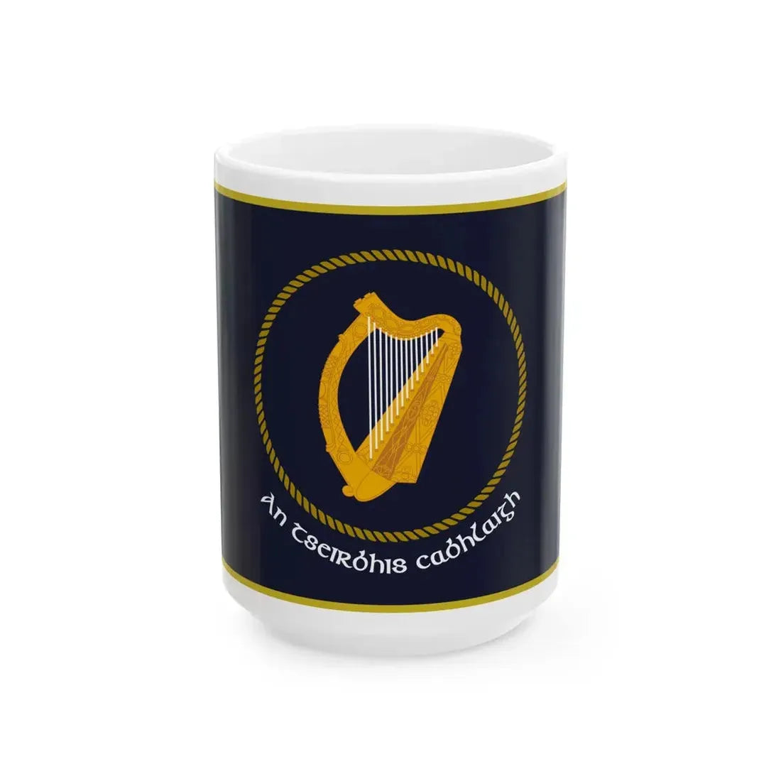Irish Naval Service Flag (Ireland) White Coffee Mug 15oz - Go Mug Yourself