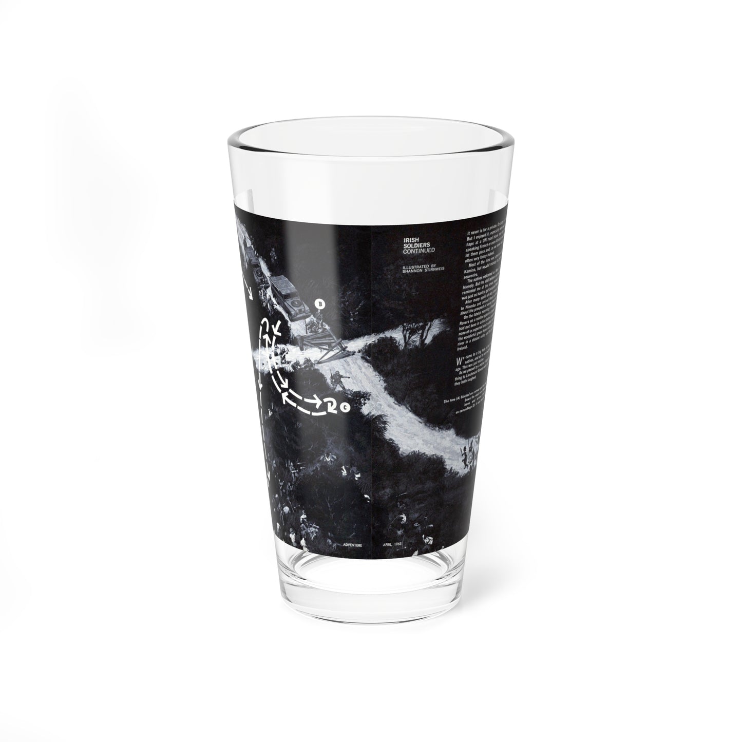 Irish Soldiers Never Say Die, Adventure, April 1965 - Pint Glass 16oz-16oz-Go Mug Yourself