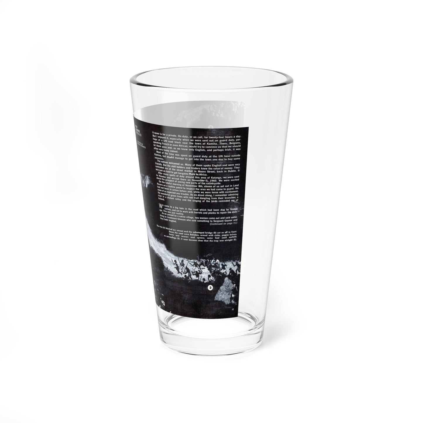 Irish Soldiers Never Say Die, Adventure, April 1965 - Pint Glass 16oz-Go Mug Yourself