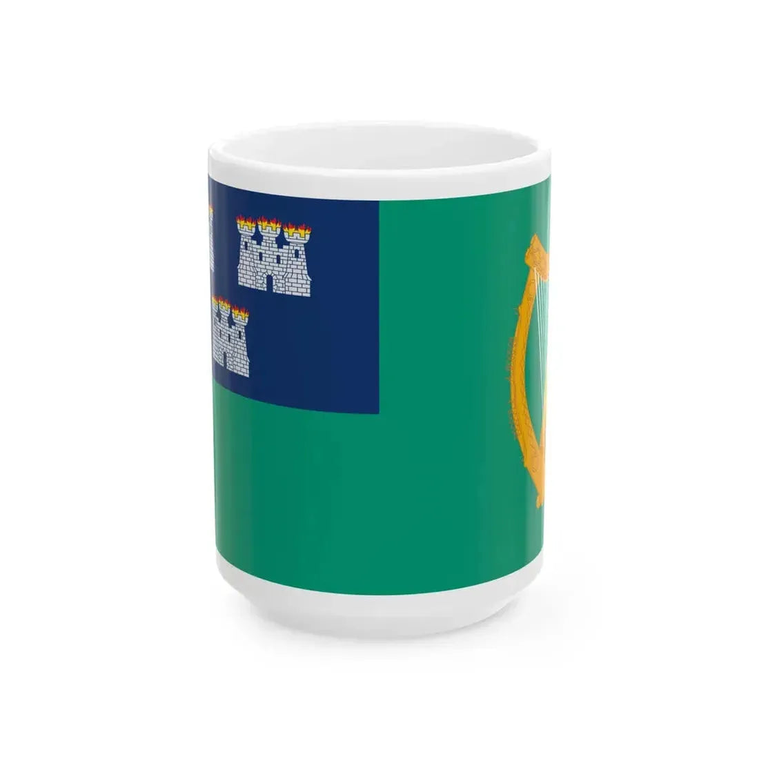 IRL Dublin flag (Ireland) White Coffee Mug 15oz - Go Mug Yourself